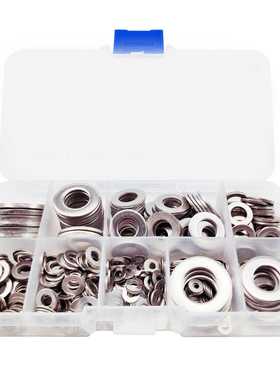 580PCS盒装不锈钢304平垫圈垫片多型号组合装防松减震耐用