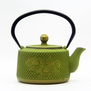 手工烧水泡茶铸铁壶过滤网生铁茶壶家用摆件茶具 颗粒葵花铁壶欧式