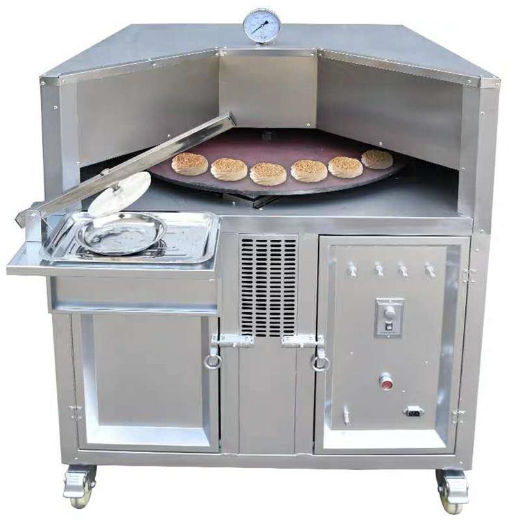 烧饼机商用全自动烧饼机燃气全电吊炉烧饼炉子厂家转炉烤饼机摆摊