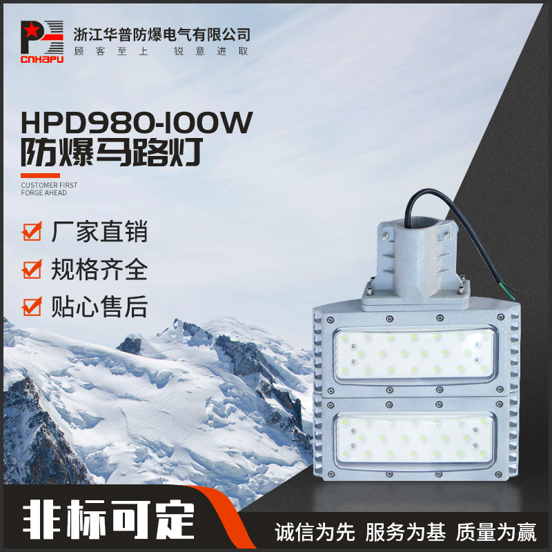 防爆马路灯HPD980-100W LED防爆道路灯 石油化工车间LED防爆灯