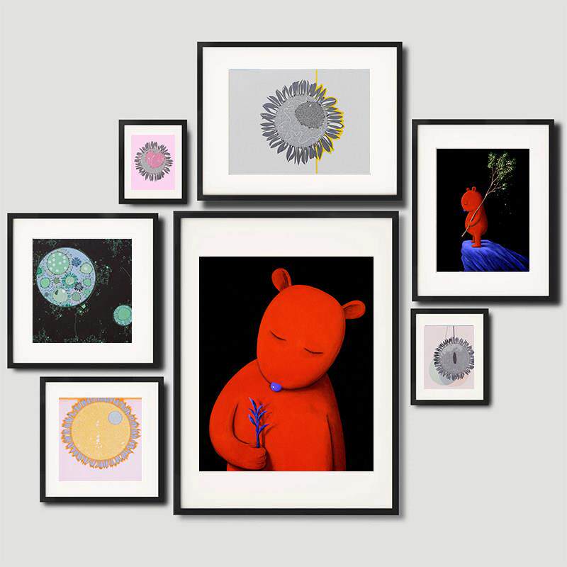 金属画 画框框无酸卡纸装裱海报展览正方形铝合金外框相框定制