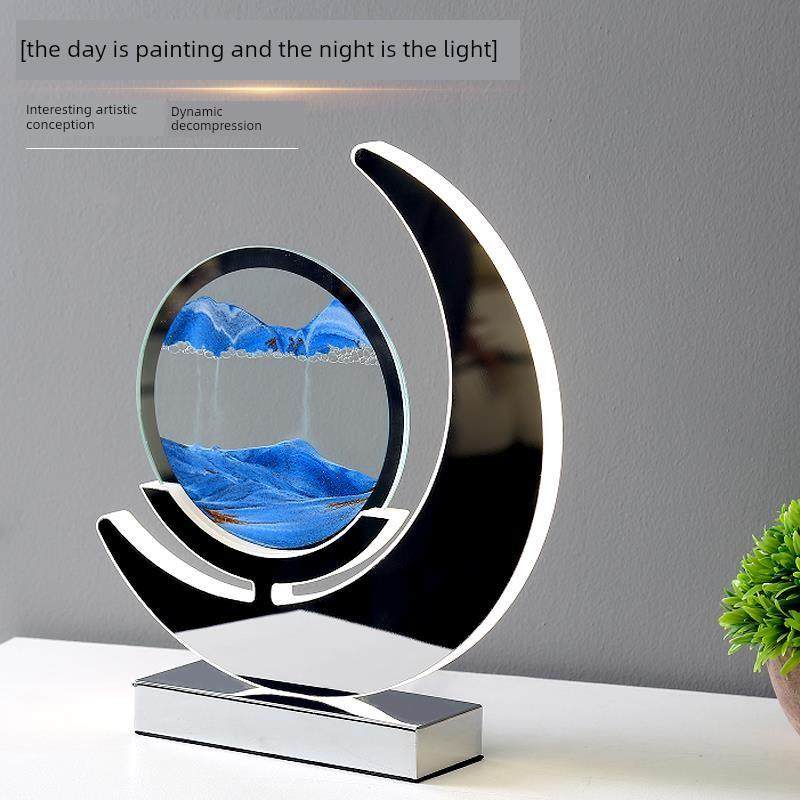 流沙绘画饰品创意沙漏减压办公室客厅高端电视柜家庭装饰生日礼物