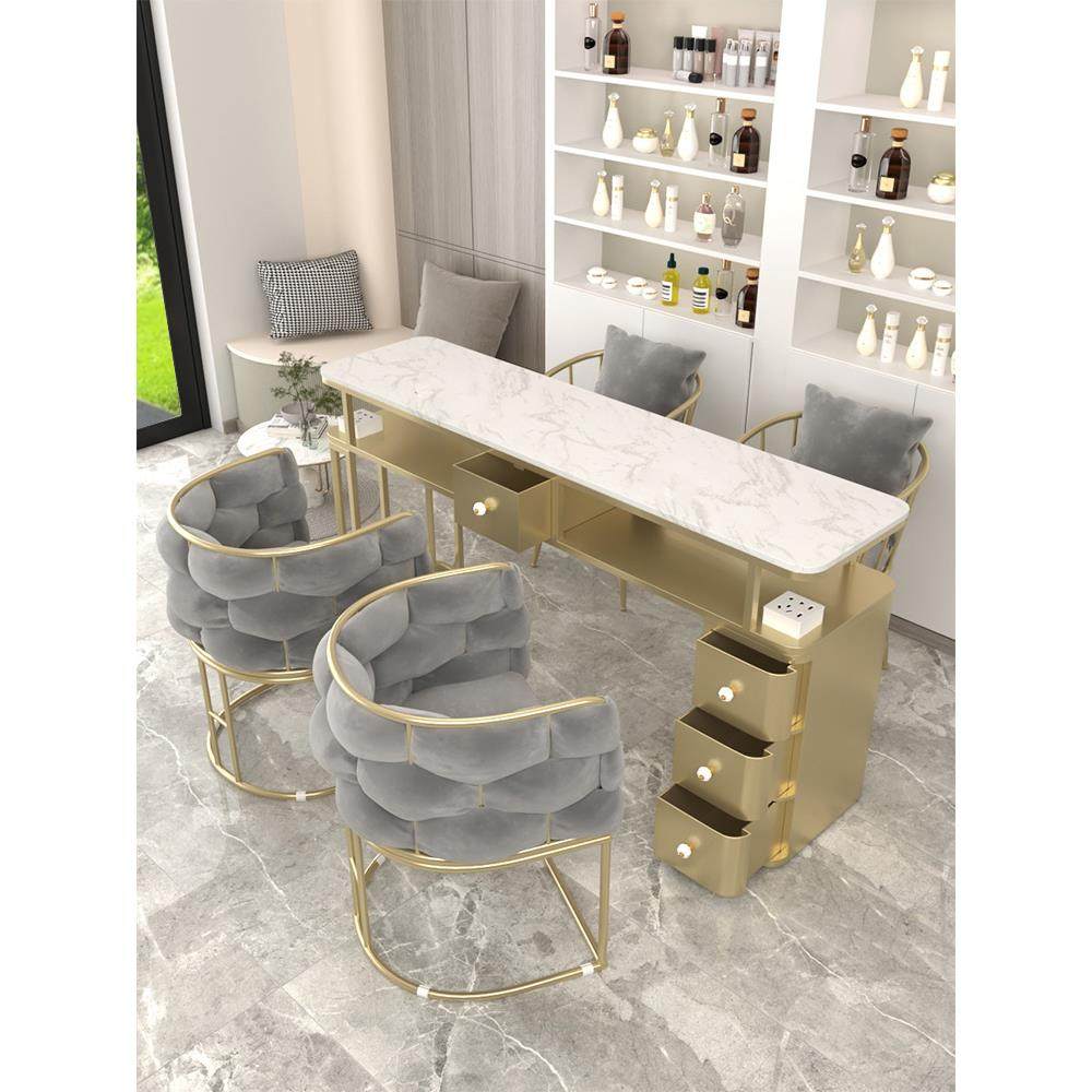 美甲桌椅套装单双三人网红大理石美甲台全套修甲桌美甲店桌子椅子,商业/办公家具,美甲台,淘宝优惠券,粉丝福利购,淘宝优惠卷