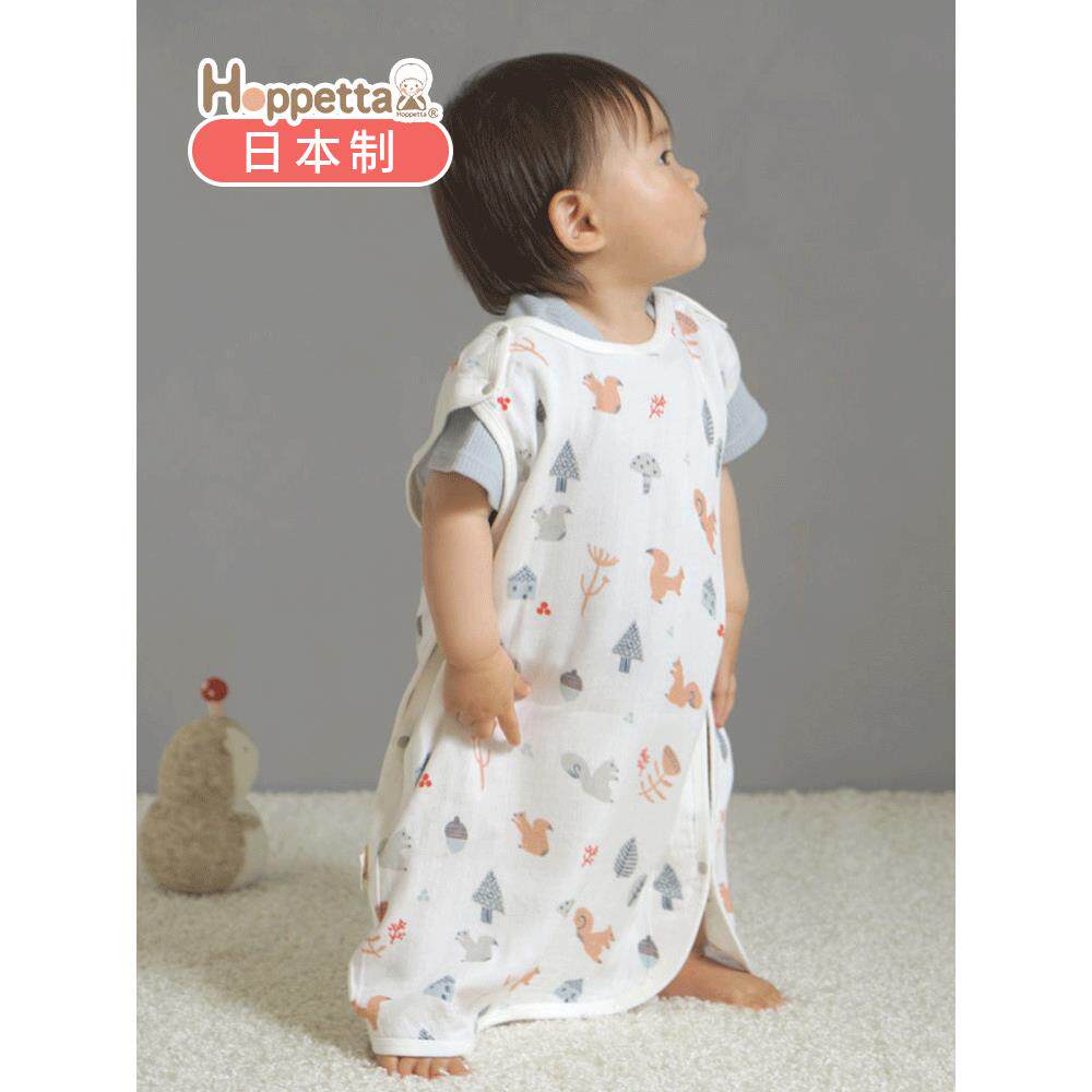 日本Hoppetta童趣森林竹纤维防踢背心婴儿睡袋薄款春夏宝宝被护肚