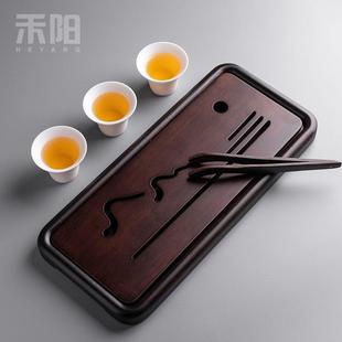 竹制茶盘家用简约客厅托盘功夫茶具小型干泡盘一人茶台茶海 禾阳