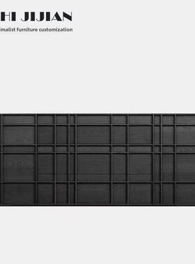 意大利Wabi-Sabi风格黑胡桃色入口柜意大利餐具柜斯堪的纳维亚黑