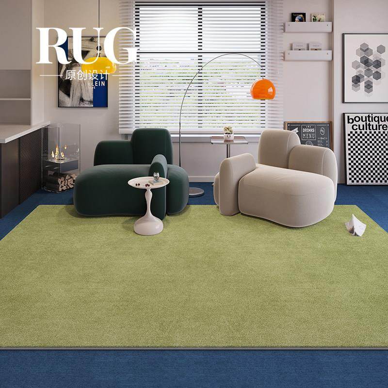 RUG原创设计 绿色包豪斯地毯客厅轻奢高级感复古中古沙发免地垫