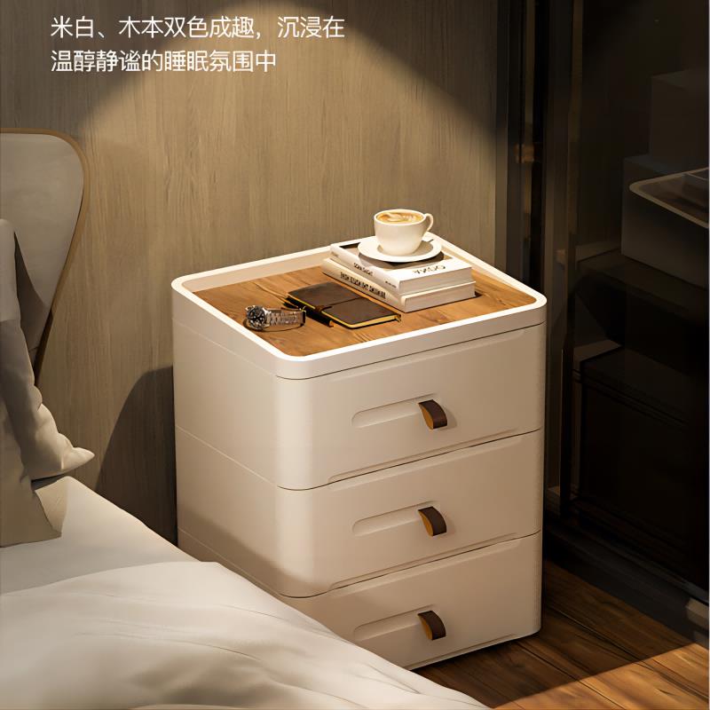 简约收纳柜塑料家用抽屉式储物床头柜免安装客厅卧室夹缝置物柜子