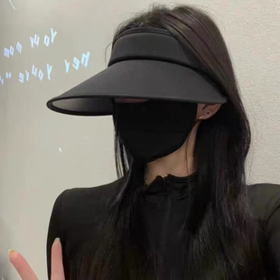 韩国东大门防晒帽夏季防紫外线沙滩遮阳帽空顶帽大帽檐户外太阳帽