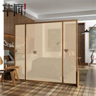 新中式屏风隔断客厅玄关实木移动卧室遮挡家用禅意荷花座屏入户门