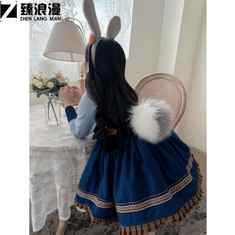 卡通人物服装儿童cos服装兔子警官洛丽塔公主裙女童生日裙子l
