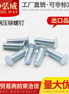 压板螺丝FH-M5 M6 压铆螺钉 铆螺丝 镀锌压铆螺丝