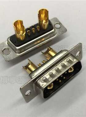 车针镀金大电流D-SUB焊线式7W2公头重载大电流D-SUB焊线5+2芯公头