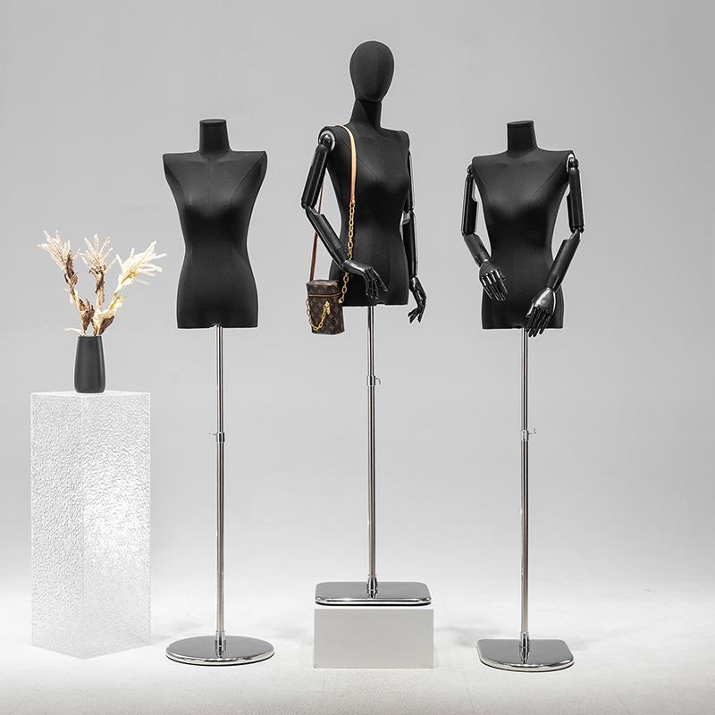 服装店韩版黑平肩模特道具女半身橱窗直角肩假人偶全身模特展示架