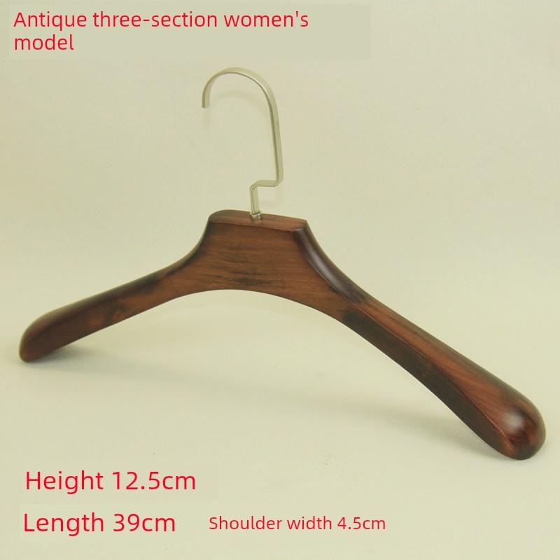 覆古实木植绒妇女的大衣服支持加厚宽肩男子的木制衣架裤夹与标志