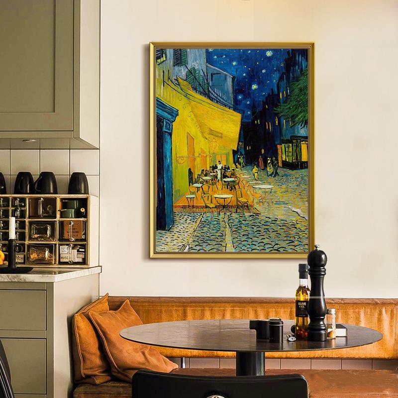 梵高镇咖啡馆欧式客厅餐厅装饰画、墙面壁画、挂画24幅