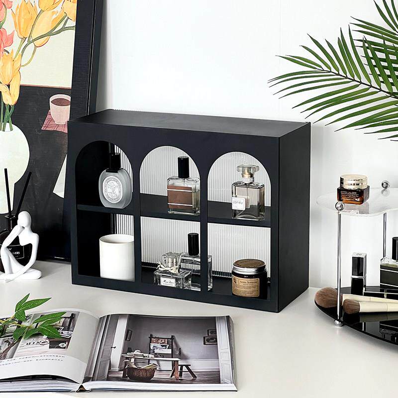 ins压克力杯架化妆台拱门造型置物架桌面化妆品收纳盒香水展示架