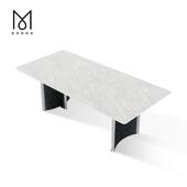 天然大理石餐桌卡里冰玉奢石餐桌意式 轻奢长方形餐桌支持定制选板