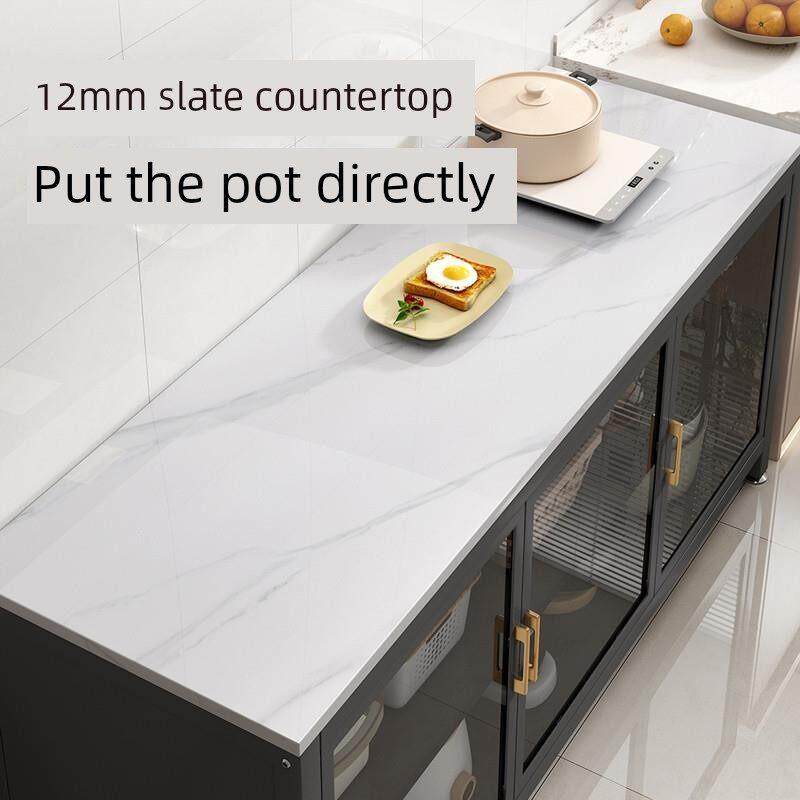 北欧风岩板厨房操作台移动式餐边柜多层储物柜切菜料理台