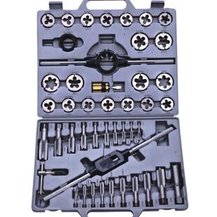 45件公英制螺丝攻板牙套装螺丝开 牙器攻牙绞手螺丝攻攻丝手动攻