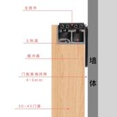 工装 款 无轨幽灵门隐形轨道双向缓冲悬浮推拉移门隐藏吊滑五金配件
