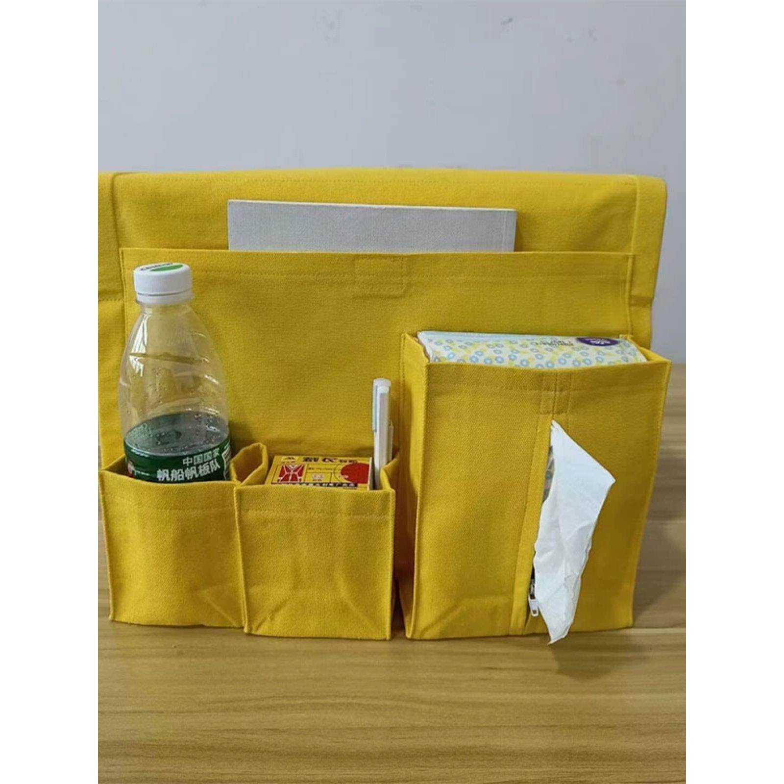 床头软袋现代布艺沙发扶手侧收纳挂袋遥控杂项收纳袋大容量