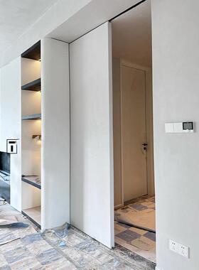 推拉门隐形门实木口袋门极简门衣帽间无轨道移门定制按弹式隔断门