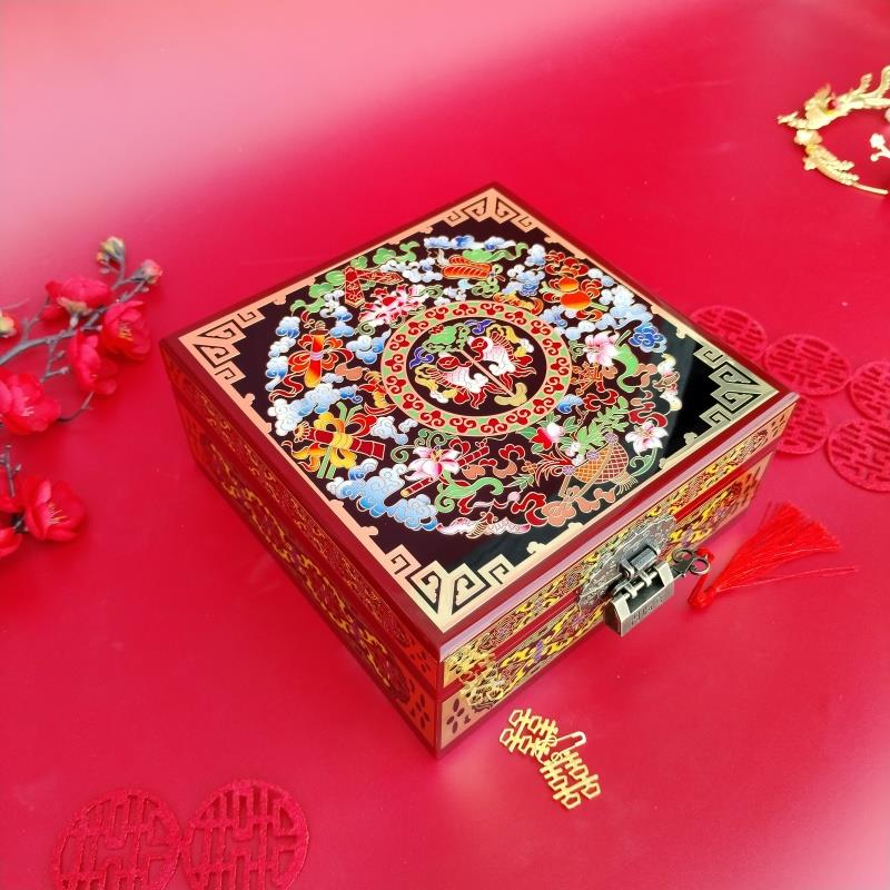 非物质文化遗产 如锦平遥推光漆器 螺钿 婚庆礼品 陪嫁首饰盒礼盒