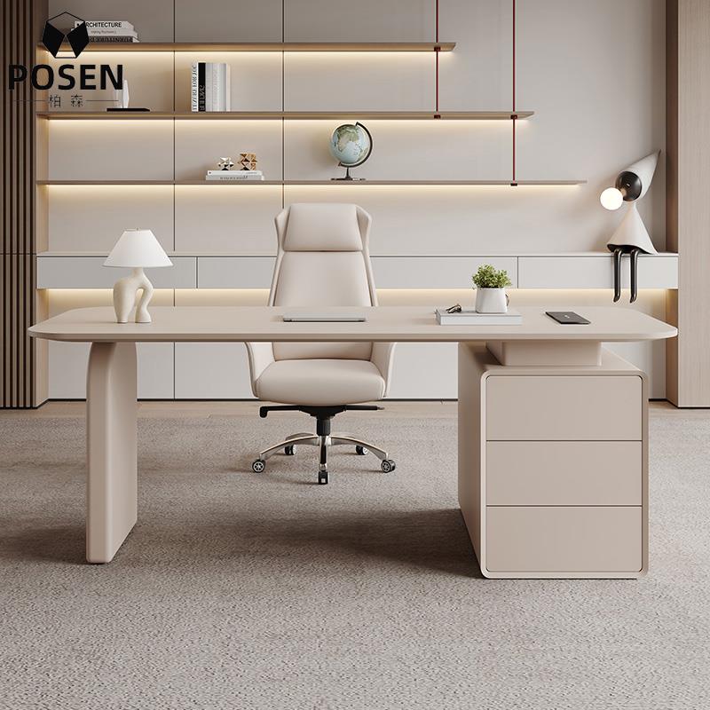 意式极简轻奢书桌烤漆简约现代美容院办公电脑桌口腔医美咨 咨询