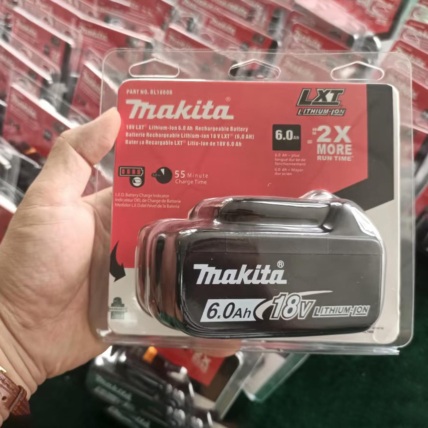 18V牧田锂电池BL1860进口电芯适配Makita原装电动扳手电钻充电器