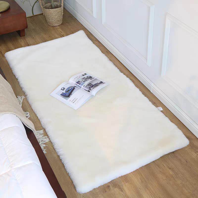 新款短毛绒仿兔毛床边地毯沙发垫子阳台飘窗毛毛垫卧室地毯可水洗