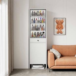 新款客厅落地玻璃展示柜家用扫地机器人基站收纳柜储物柜子置物柜