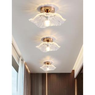 荷叶网红红通道灯走廊灯简约现代入口灯创意厨房天花板阳台灯