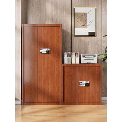 红木纹保密柜文件柜国宝锁指纹密码办公钢柜档案财务资料储物矮柜