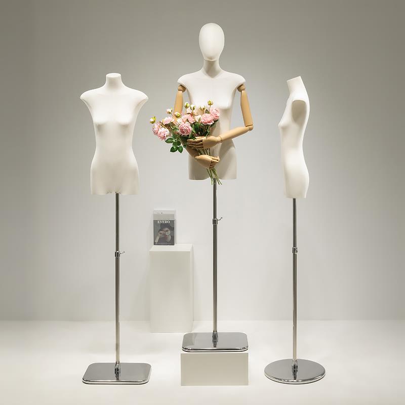 新款服装店专用扁身模特展示架女装假人橱窗半身平胸人体模型人台