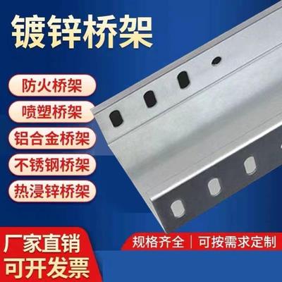 热浸锌桥架50*50大跨距镀锌防火不锈钢电缆金属桥架线槽定制定做