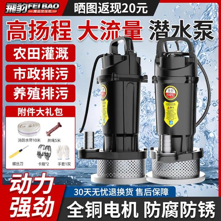 潜水泵污水泵抽粪泥浆泵大功率农村厕所化粪池吸排污泵220v抽水泵