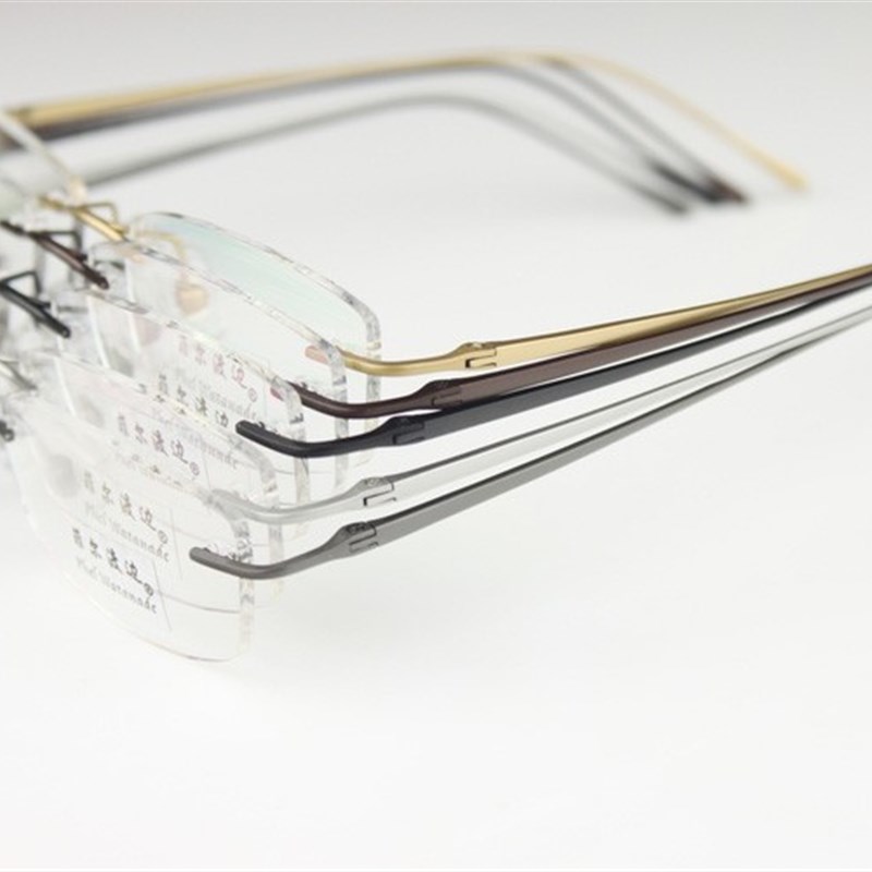 新款无框钛纯钛商务休闲超轻男女无B框无螺丝近视眼镜框眼镜架102