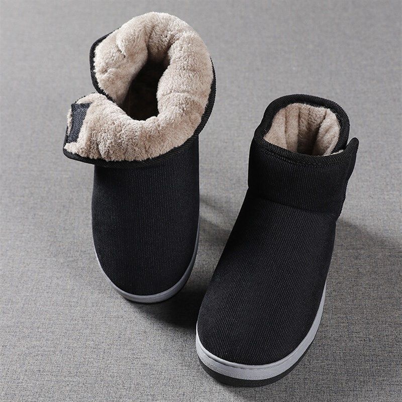 棉鞋男冬季居家保暖加绒加厚包跟平底防滑棉拖鞋女室内软底高帮鞋