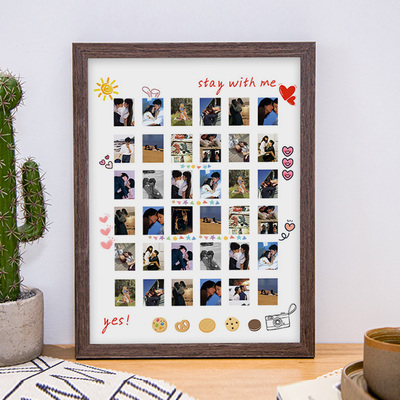 diy涂鸦相框摆台情侣照片打印定制画框装裱送对象七夕情人节礼物