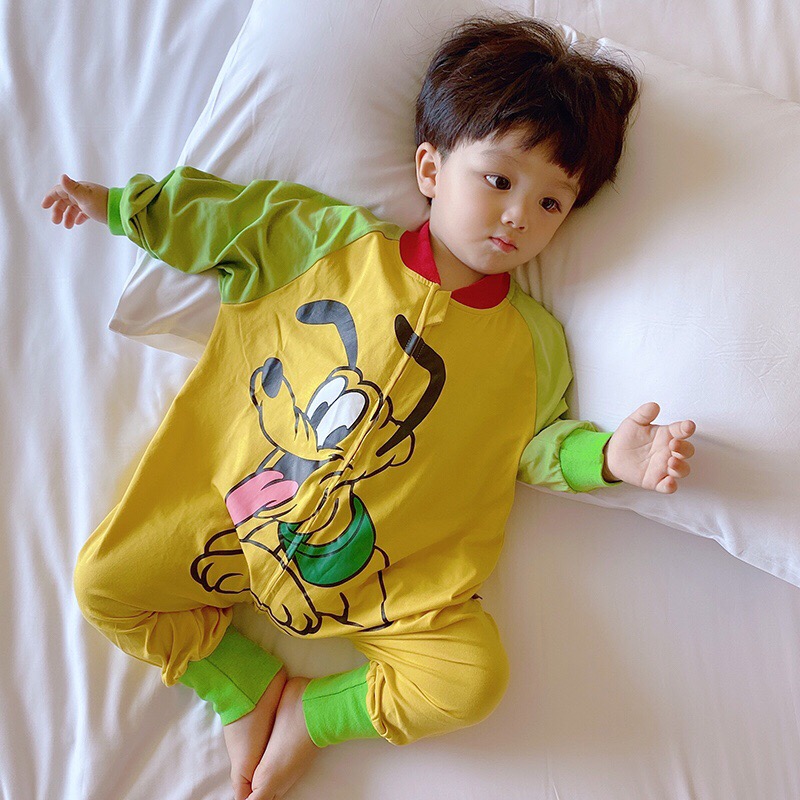 2021春夏婴幼儿童分腿睡袋纯棉连体睡衣防踢被女孩男宝宝空调睡袍