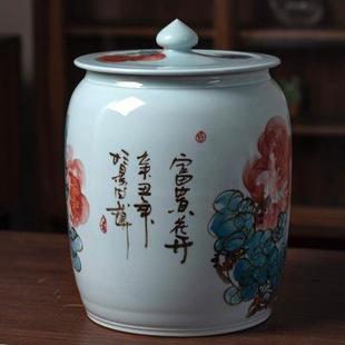 中式 茶叶罐陶瓷 大号密封罐茶饼普洱醒景德镇陶瓷家用存茶罐茶缸