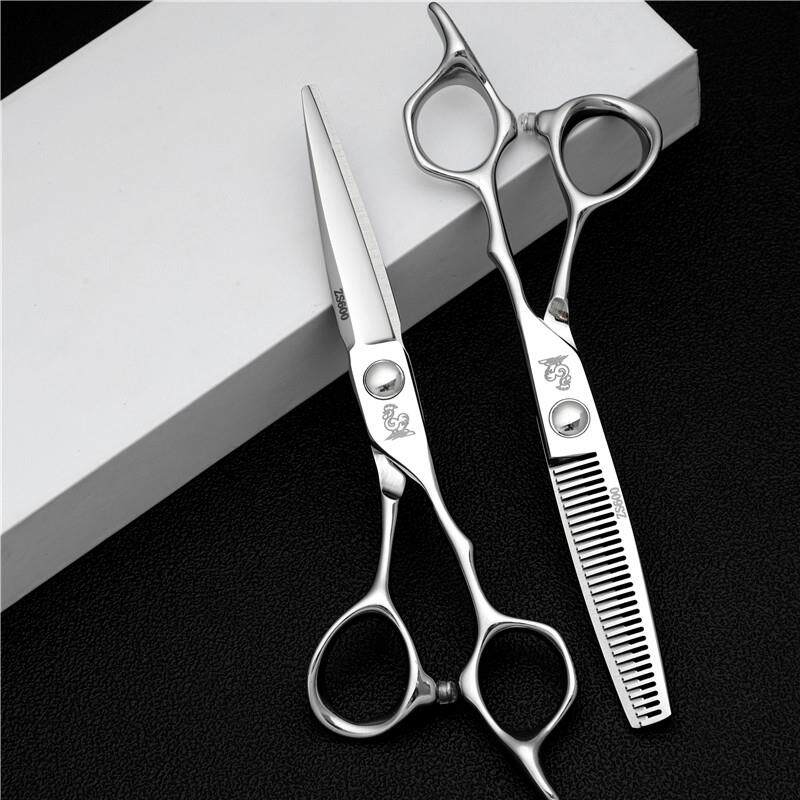 天醒鸡牌理发剪刀发型师专用6寸综合剪大切口徒手美发平牙剪套装