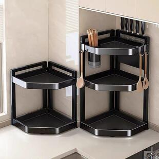 厨房多功能厨房置物架台面墙角转角三角形调料品调味料架收纳层架