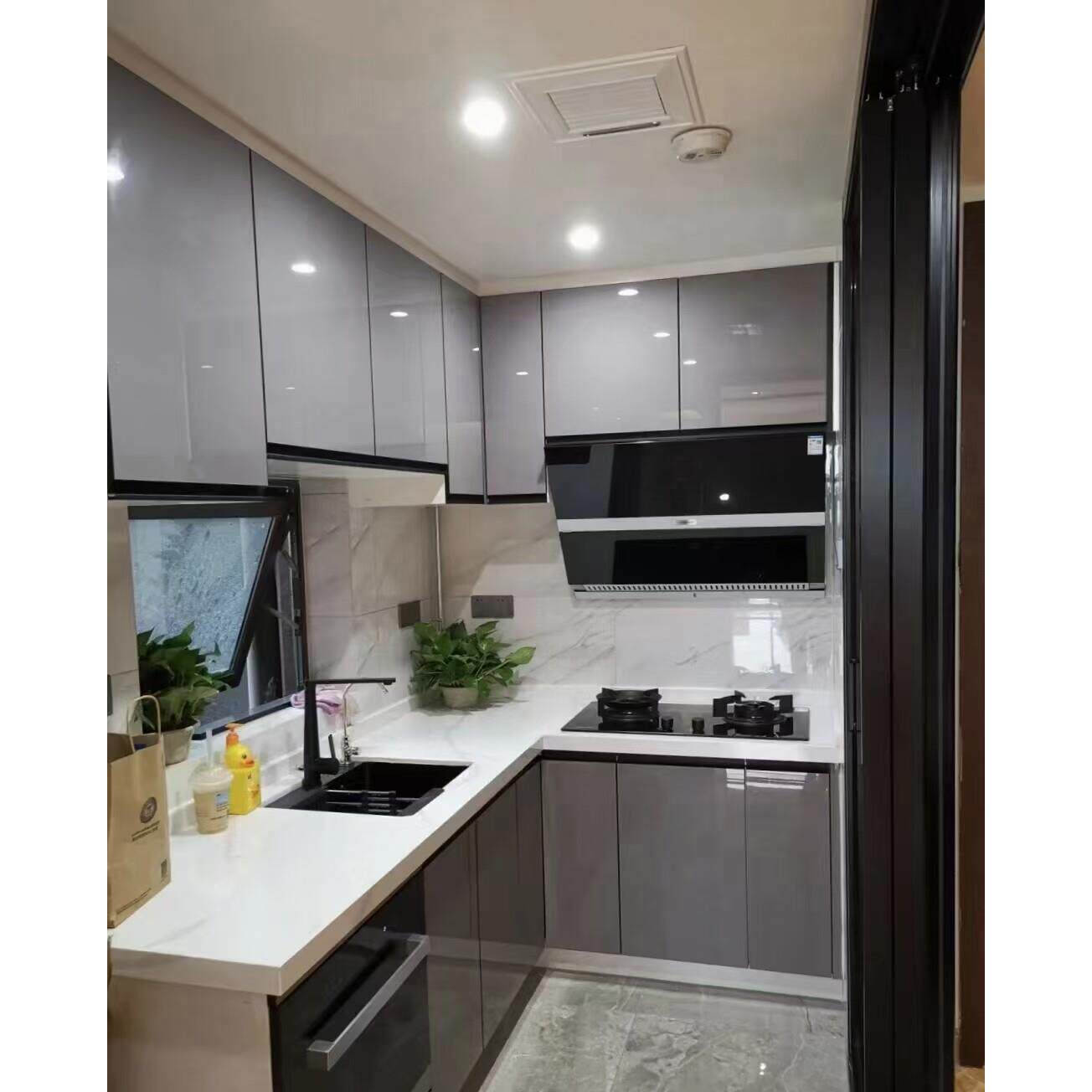 南宁全屋橱柜定制厨房整体置物柜现代u型灶台柜橱柜一体小户型