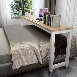 跨床桌笔记本电脑桌可移动双人床边桌懒人床桌桌床上书桌长条桌