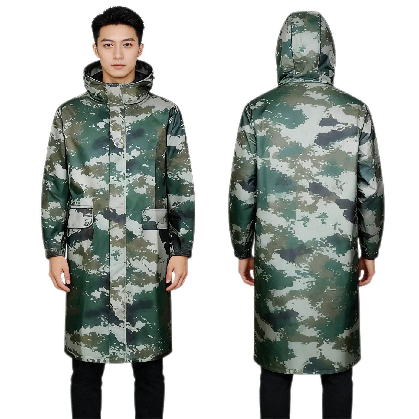 迷彩雨衣EX07Z户外长版连身垂钓徒步户外环卫工人抗洪救灾雨衣3
