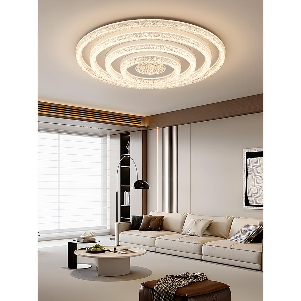 客厅灯吸顶灯简约现代全光谱护眼卧室灯北欧轻奢水晶大厅灯具套餐