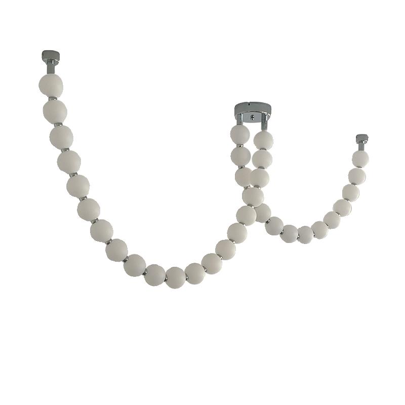 法式餐厅吊灯覆古侘寂风客厅书房餐桌长条项炼珍珠中古岛吧台吊灯