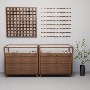 饰品中岛展示柜实木珠宝首饰网红展示柜服装店斗柜玻璃展柜流水台